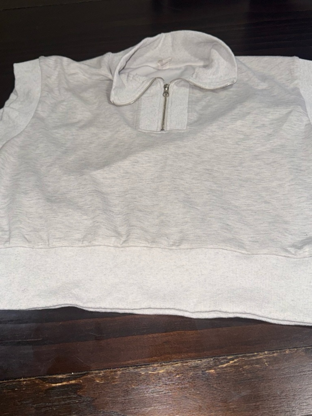 Kids Half-Zip Pullover Top in Light Gray